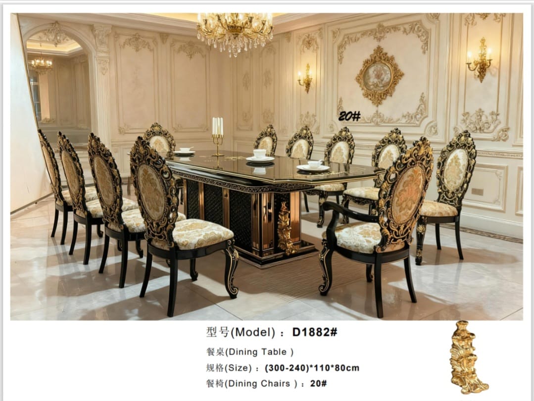 12 seater luxury dining table set
