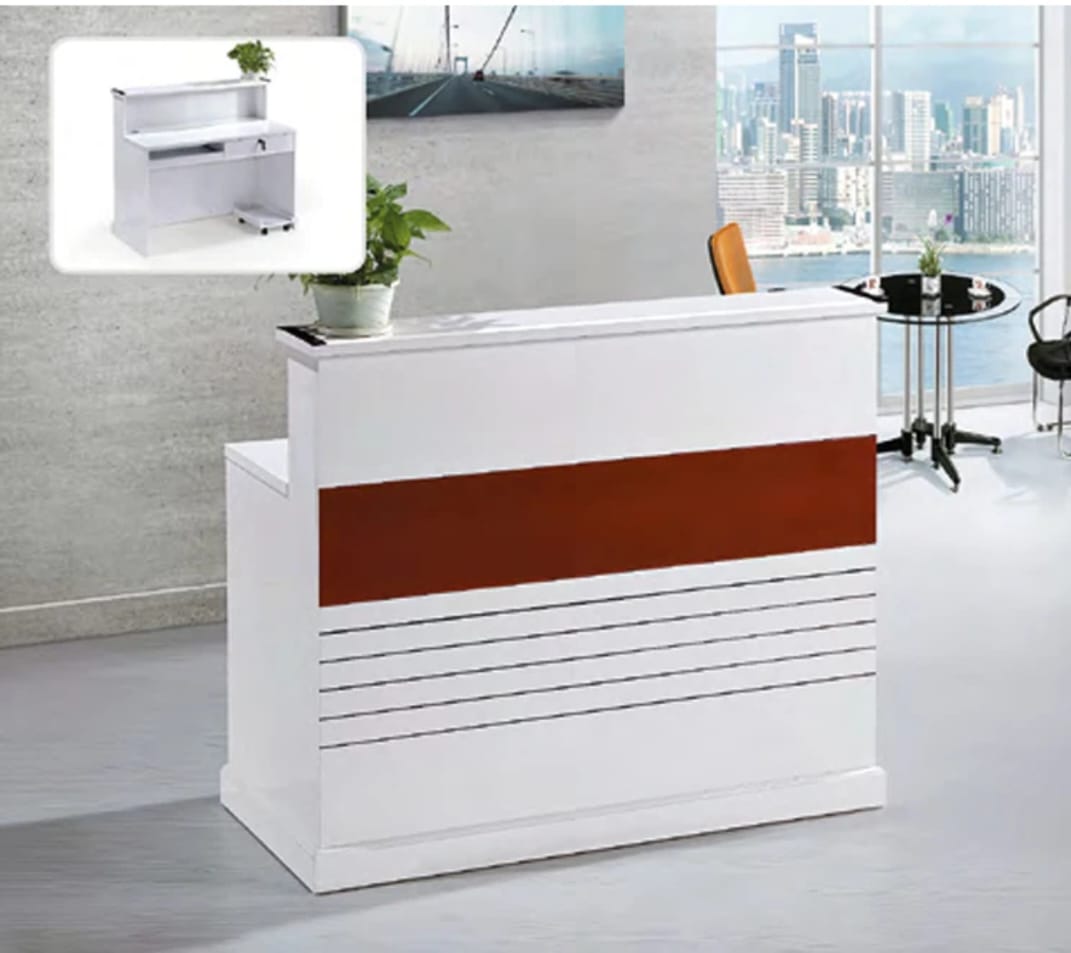 1.4m Modern White & Brown Reception Table in Juba, South Sudan