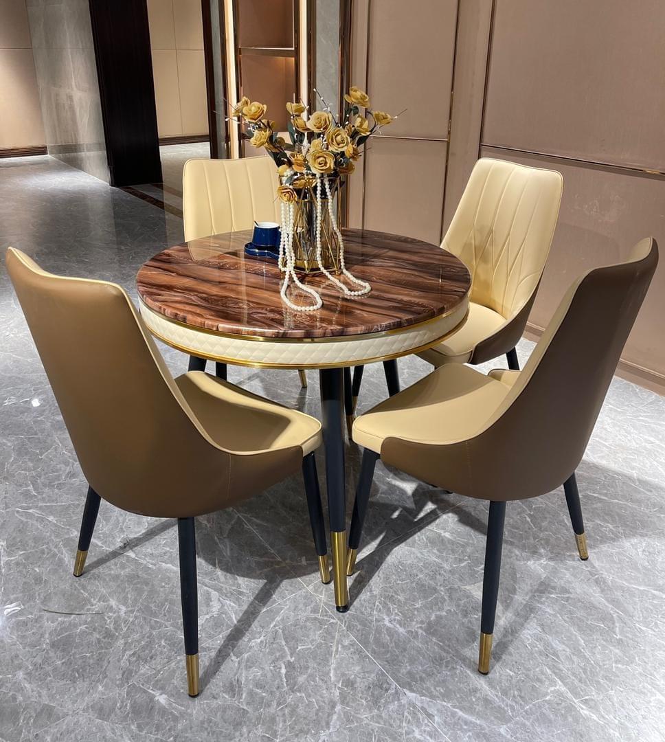 Modern 4 Seater Round Marble Dining Set in Juba, South Sudan
