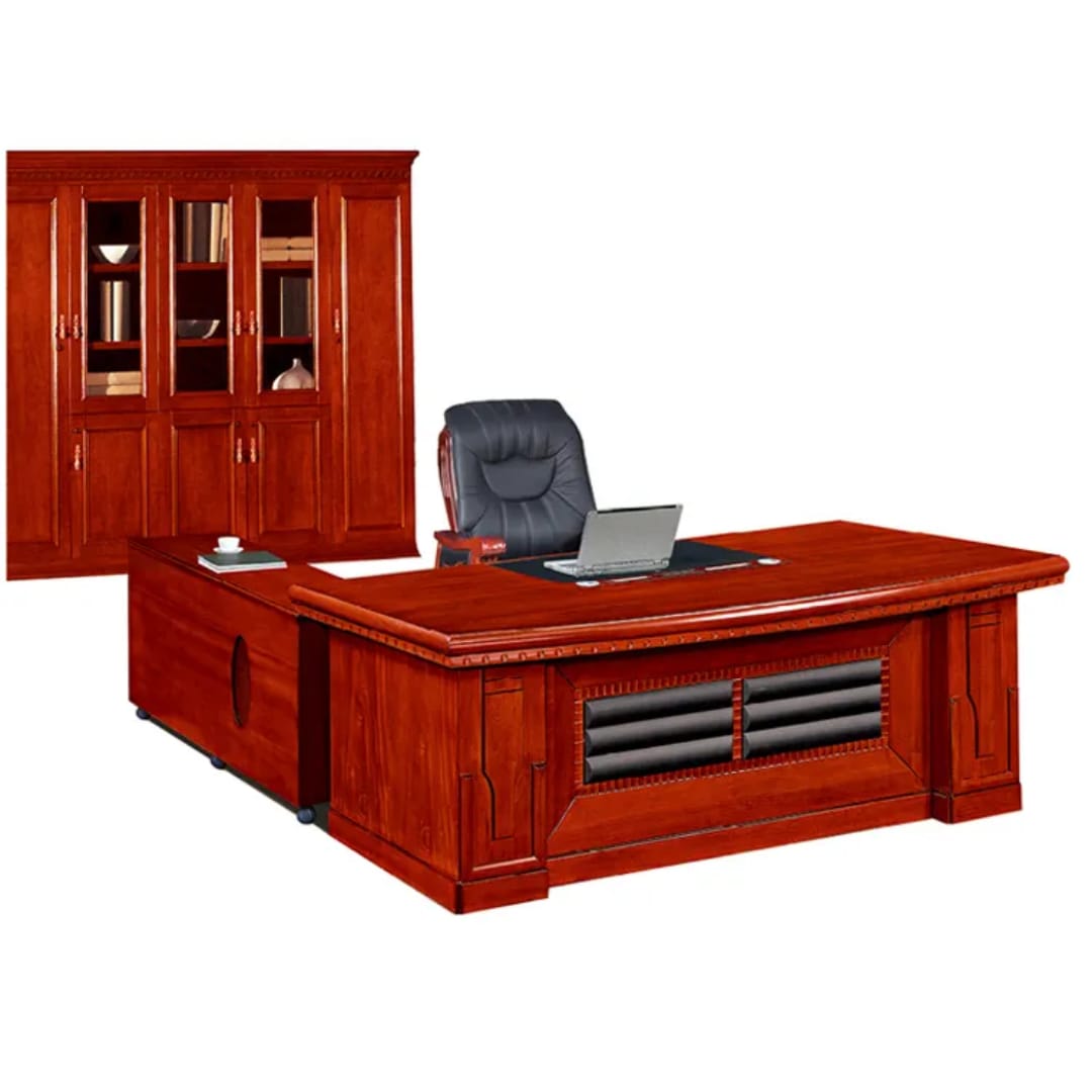 2.4m brown Executive table and cupboard 5 doors